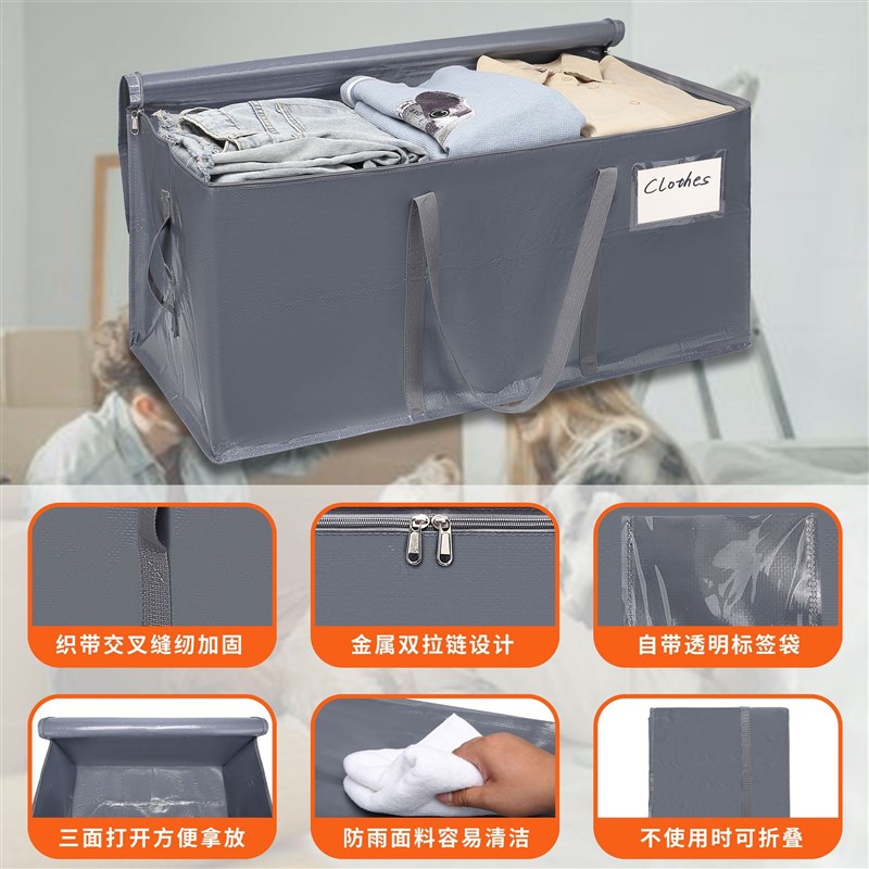 多用途搬家袋PP编织料大号衣服棉被收纳袋车载户外杂物行李搬运袋图片