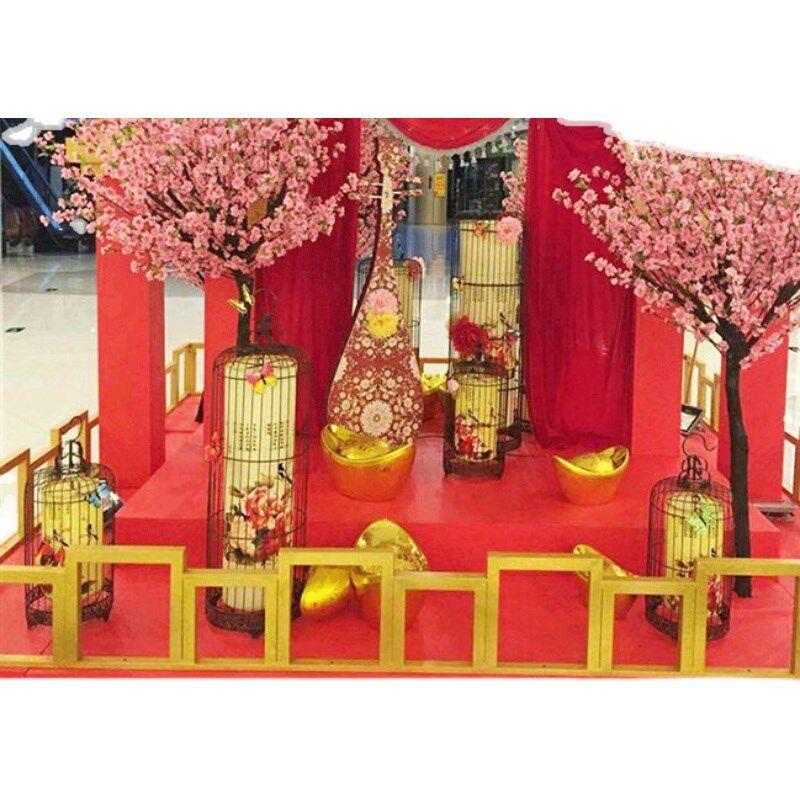 新中式铁艺鸟笼灯吊灯古典创意鸟笼灯落地茶楼酒店餐厅工程灯笼