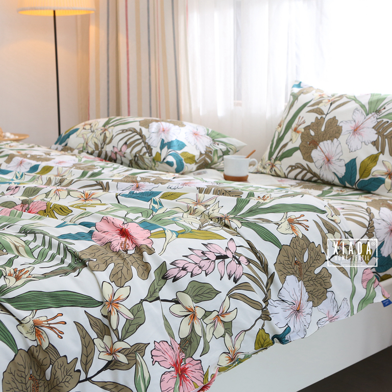 美式艺术大花朵被套单件150x200X230全棉斜纹被罩秋冬加厚款