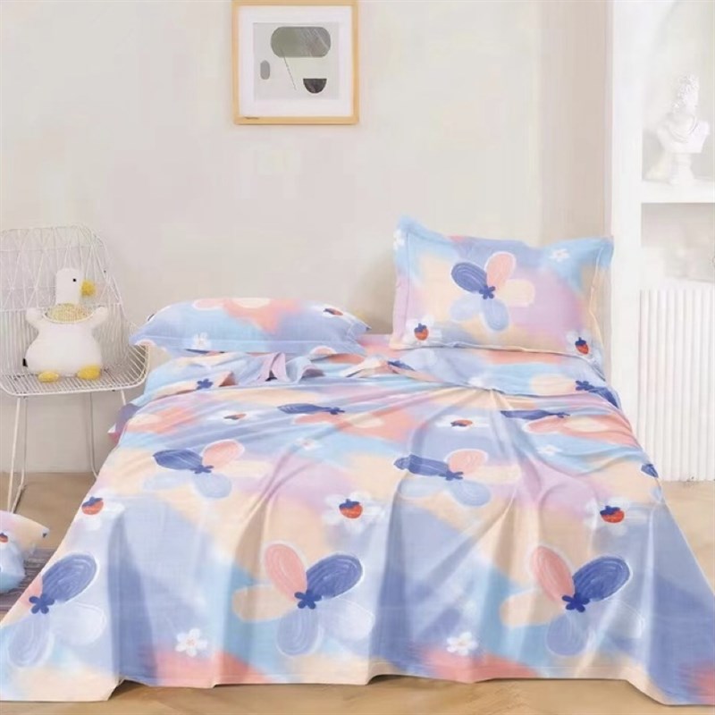 【草莓花影】双人床单2.3x2.3米加厚磨毛斜纹面料柔软透气不起球