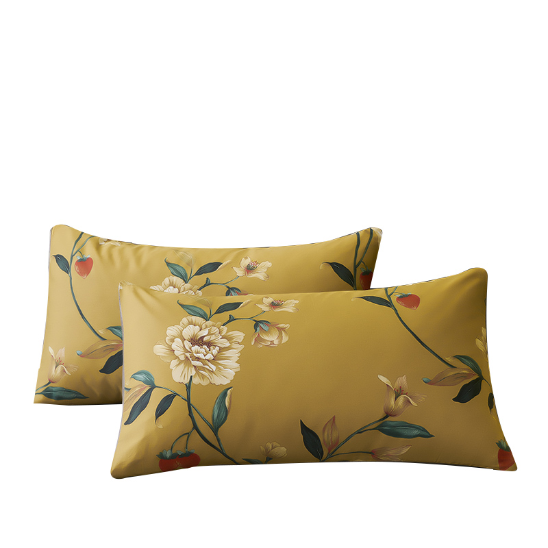 60s新疆长绒棉全棉纯色印花枕套一只装成人48x74cm枕巾枕头套