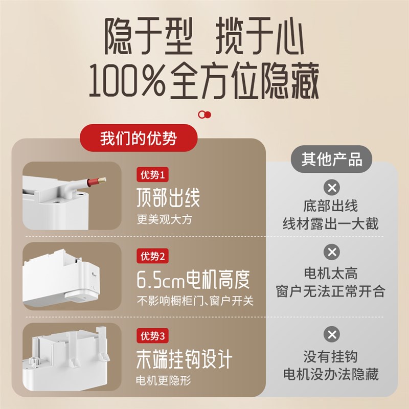 威仕达电动窗帘轨道智能全自动语音控制收拉器开合器遥控窗帘神器