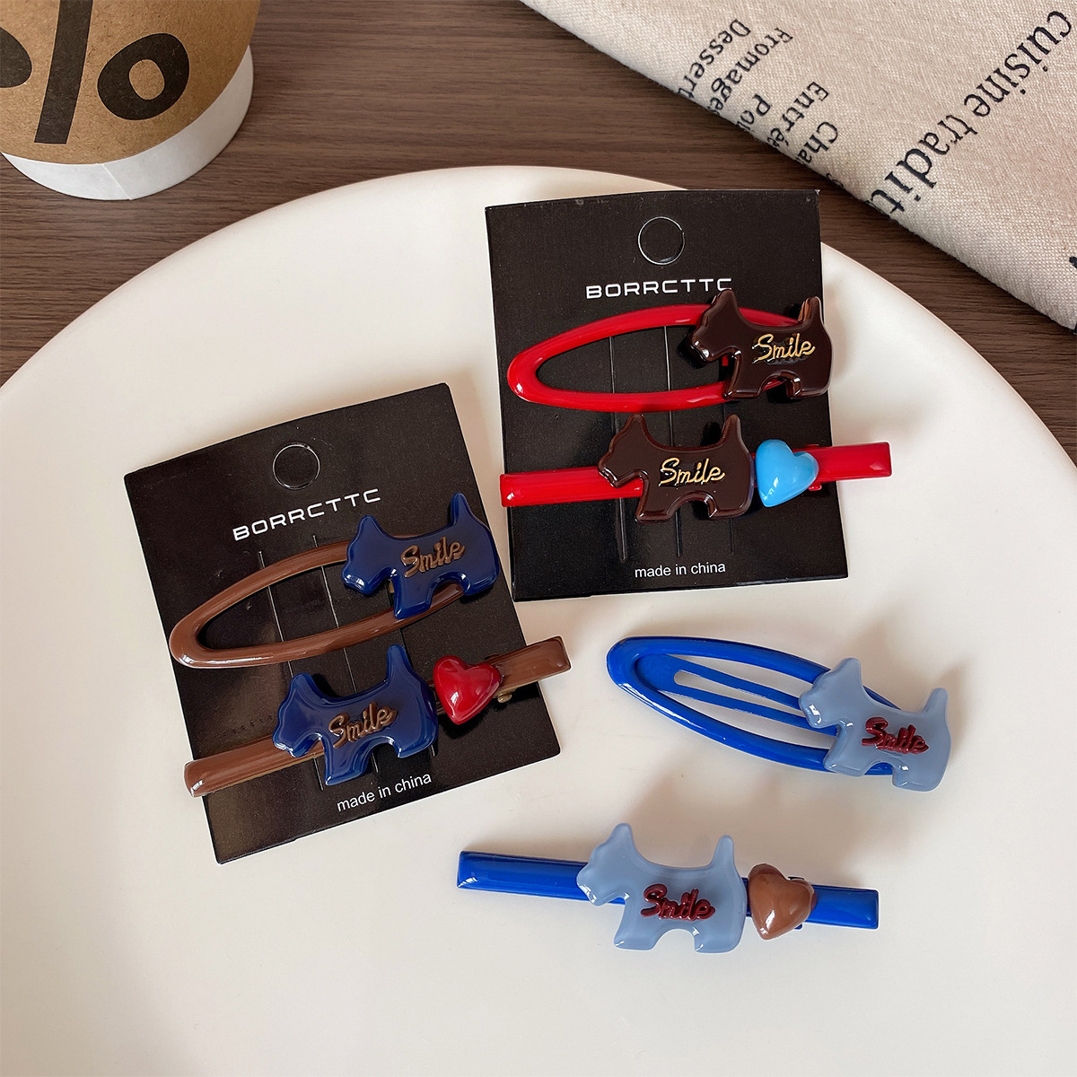 韩版卡通小狗侧边夹前额碎发bb刘海夹感发夹女新款高端小边夹