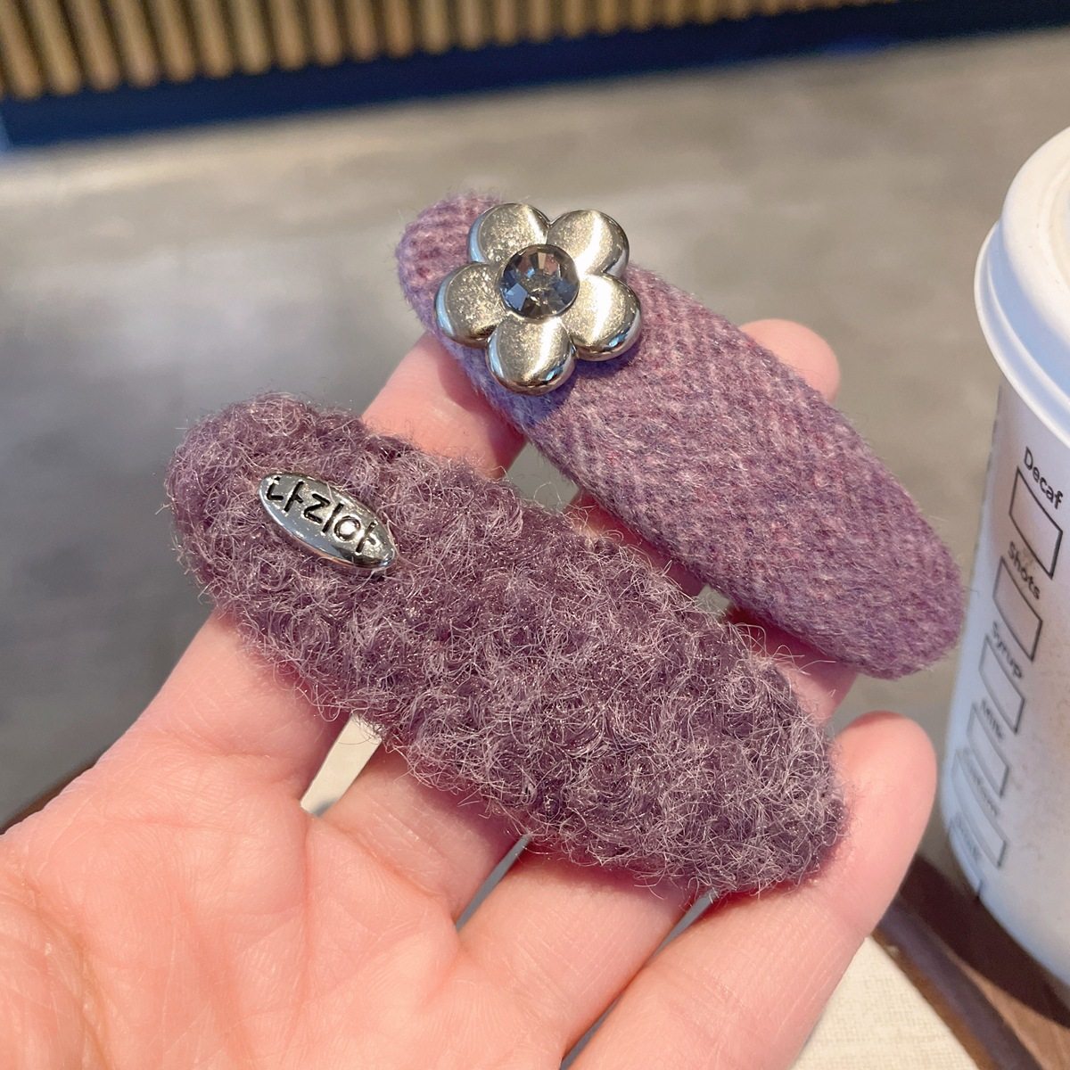 洋气紫色系仿羊毛鸭嘴夹刘海夹秋冬新款气质百搭碎发夹发卡发饰,饰品/流行首饰/时尚饰品新,发饰,淘宝优惠券,粉丝福利购,淘宝优惠卷