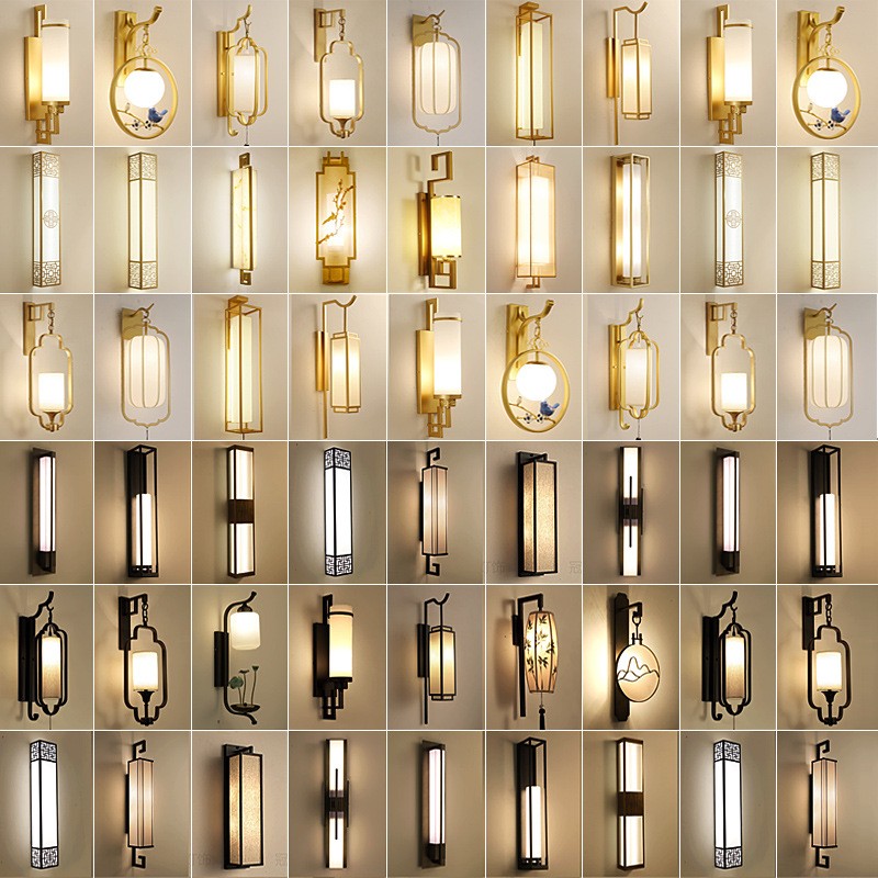 新中式壁灯客厅h卧室床头灯复古过道走廊酒店宾馆工程电视背景墙