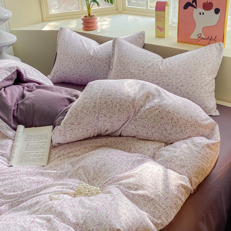 A类母婴超软水洗棉四件套床上四件套床单被套学W生宿舍三件套