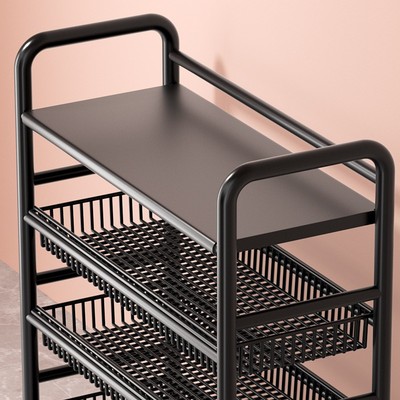 厨房置物架落地多层微波炉架子家用货架锅架蔬菜篮推车Z收纳置物