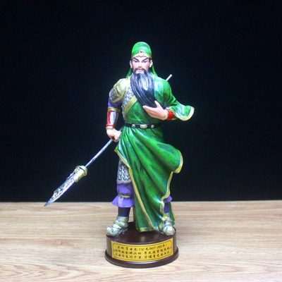 创意关羽公仔三国人物关公雕像中式书房客厅桃园结义工艺品小摆件