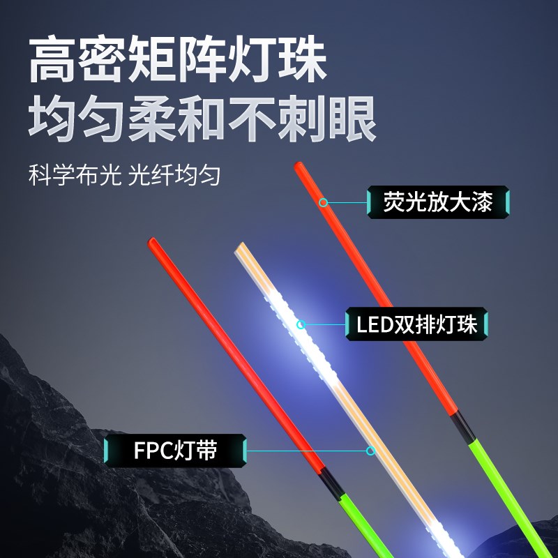 2025新款小物电子漂超轻自重led夜光漂超细尾硬尾超亮316电池311