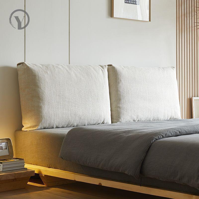 网红民宿床头软包羽绒大靠背日式诧寂风无床头靠垫双人靠枕2天发