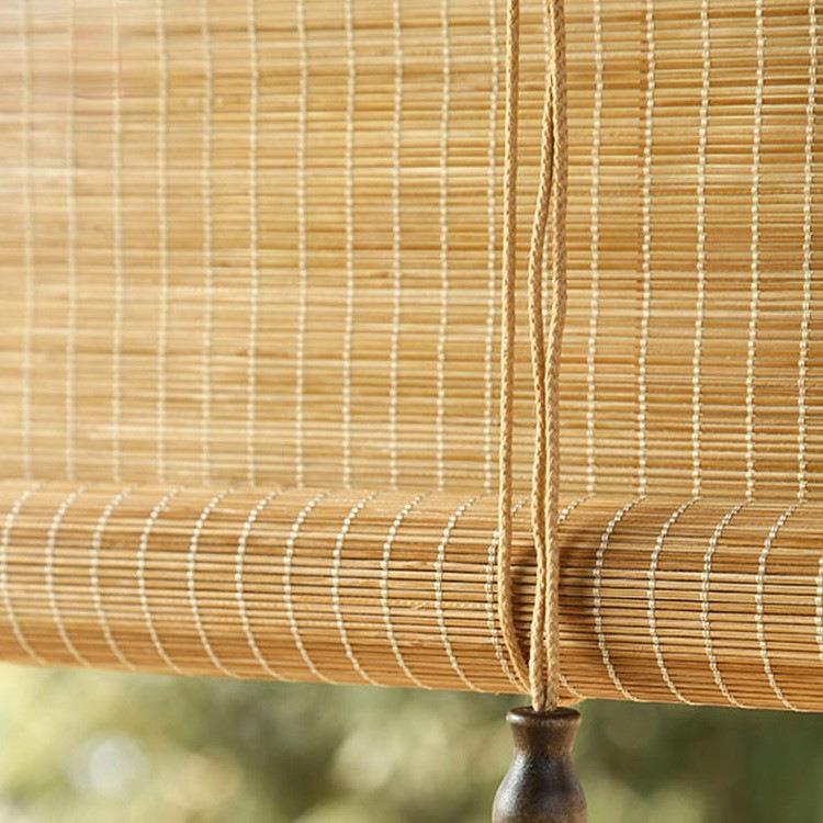 中式竹帘卷帘户外遮光遮阳帘复古凉亭挂帘禅意阳台窗帘手拉帘屏风