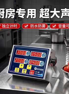 计时器厨房提醒器定时器声音大商用多8段4八四通道充电插电款