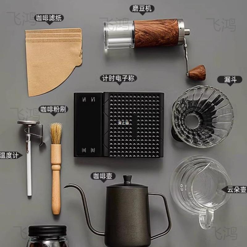 手磨咖啡机家用全套研磨咖啡豆器具手摇手冲咖啡壶套装礼盒小型