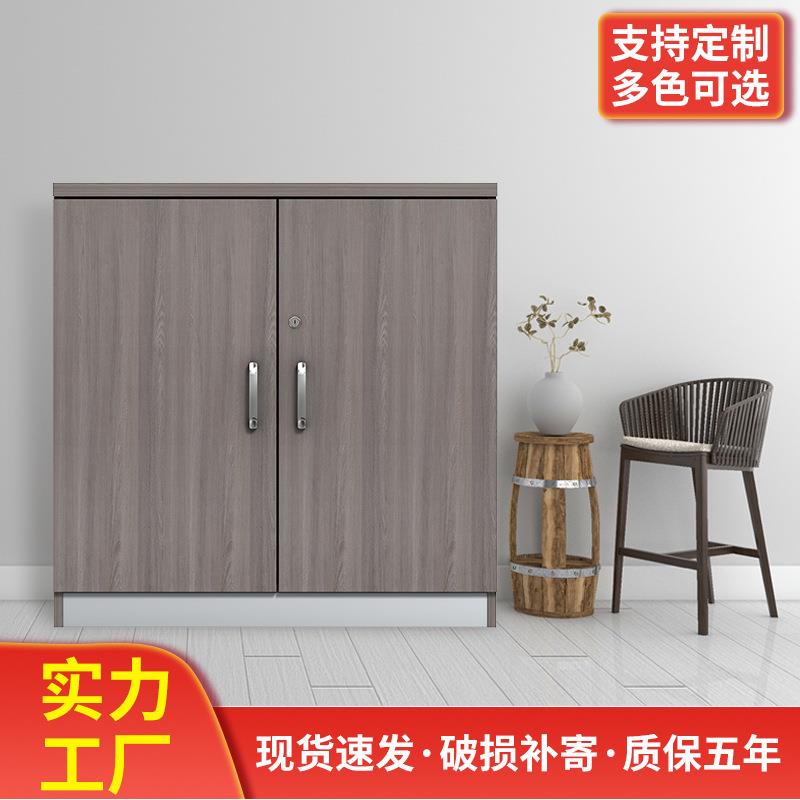 办公家具木质板材收纳落地文件柜合金柜锁资料柜带储物双层单柜子