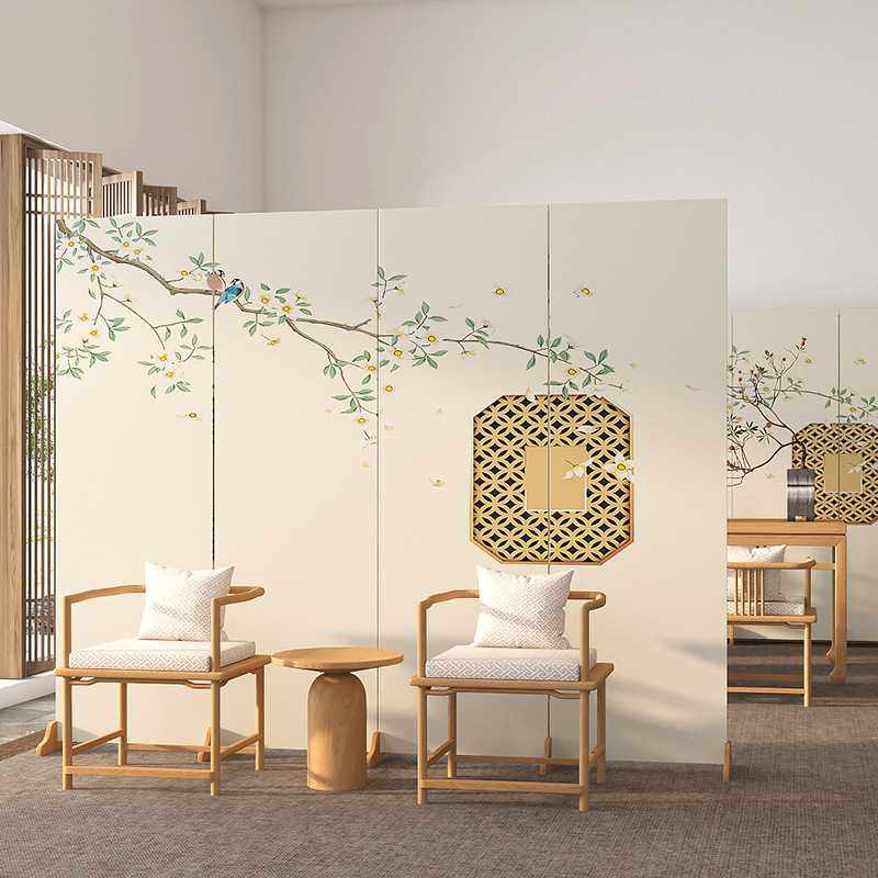 折叠屏风新中式折叠屏风隔断客厅房屋分隔移动屏风折屏简现代新款,鲜花速递/花卉仿真/绿植园艺,其它园艺用品,淘宝优惠券,粉丝福利购,淘宝优惠卷