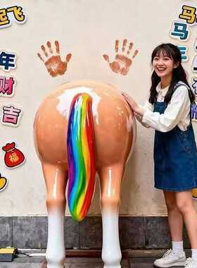网红打卡装置门头玻璃钢雕塑美陈景观园林户外设施动漫形象卡通
