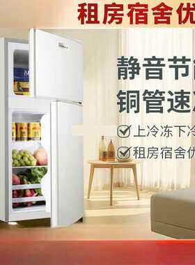 一级能效小冰箱二人用家用小型出租房宿舍用迷你双门电冰箱