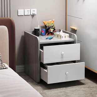 小型床头柜简易家用卧室床边收纳小柜子储物柜一体出租房用替代品