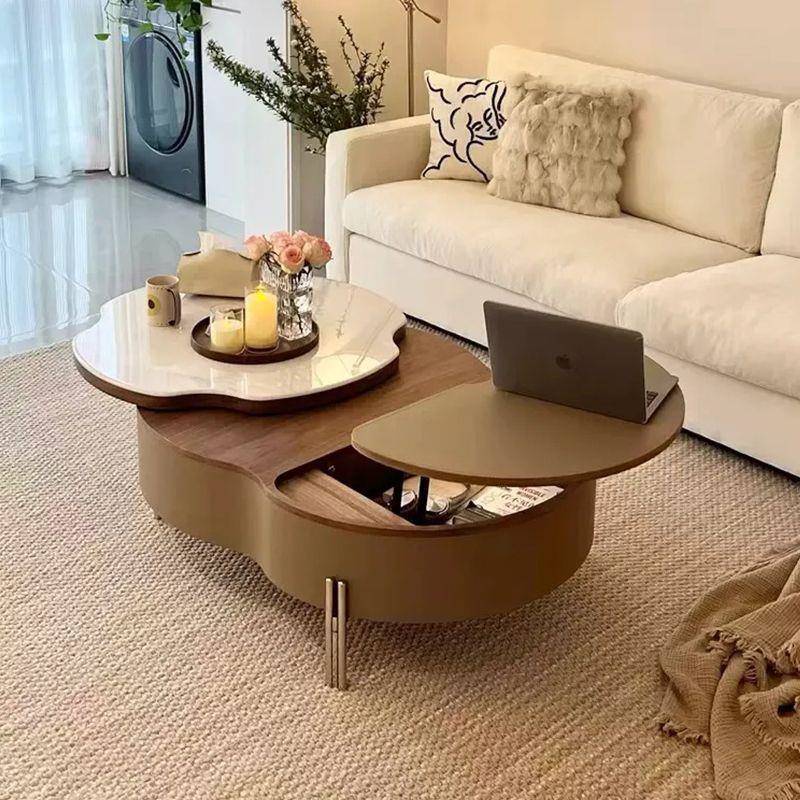 2024新款客厅升降茶几微晶石马鞍小户型高级设计师北欧风创意家用