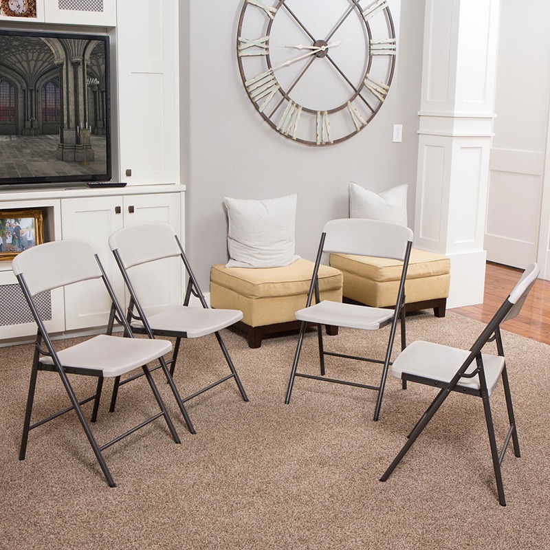 LIFETIME来福太户外便携式折叠椅家用塑料靠背椅会议椅餐桌椅凳