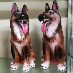 大号陶瓷生肖狗现代中式摆件工艺品仿真生肖狼狗客厅送礼礼品旺财