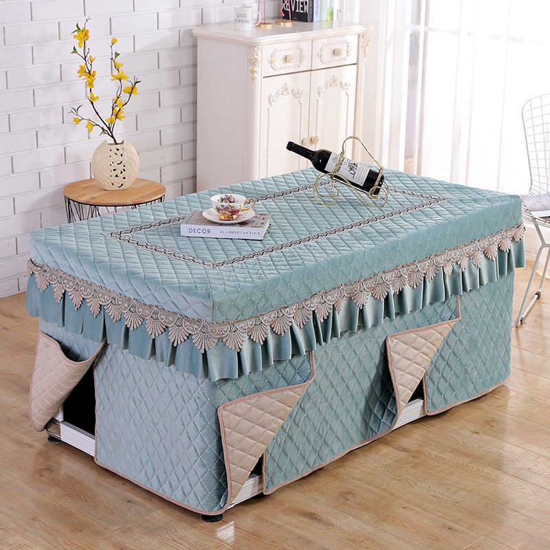 六片加厚电炉罩烤火罩套新款长方形茶几取暖桌罩烤火桌子罩套加绒