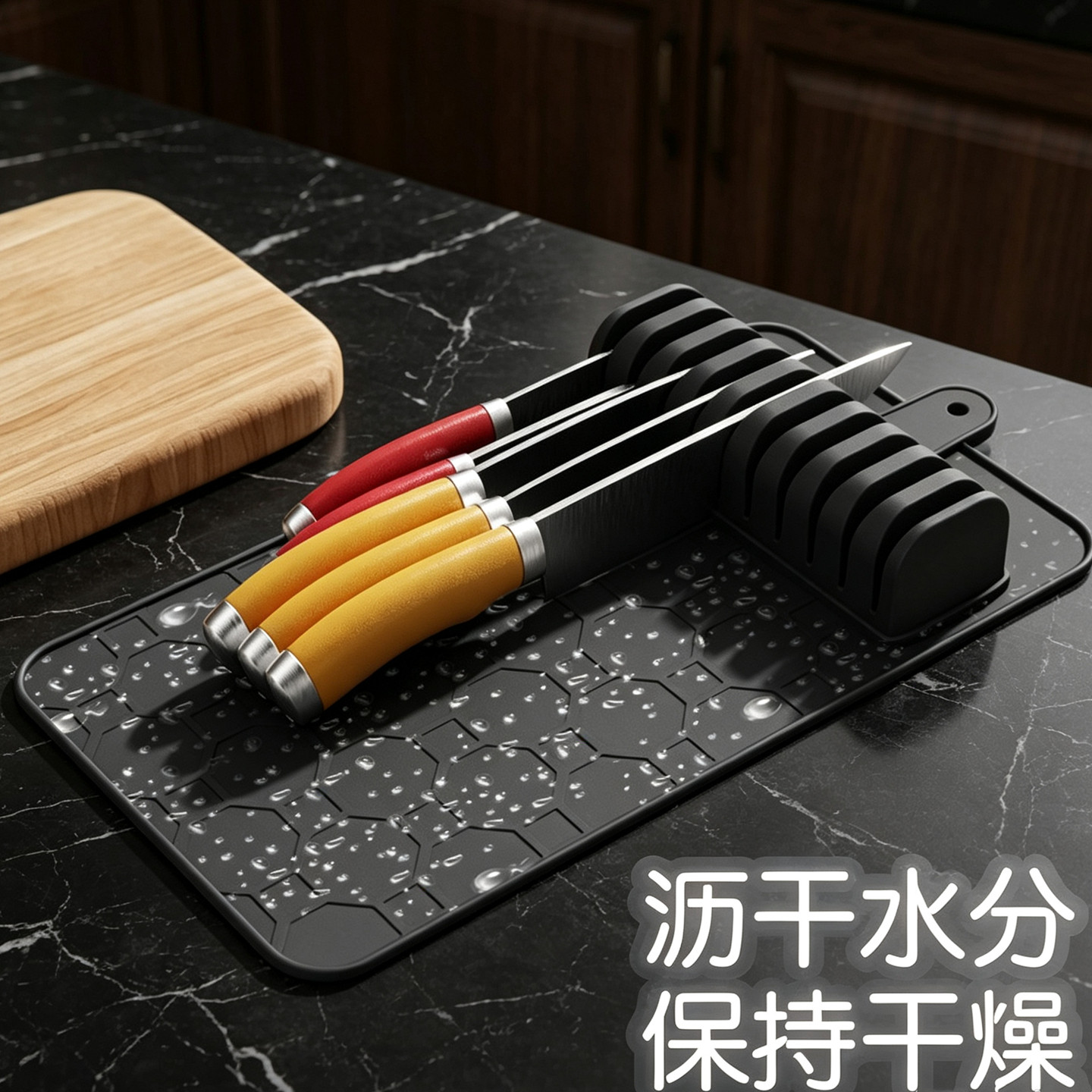 【卧式刀架】厨房刀具置物架多功能菜刀餐刀台面收纳沥水放置架子