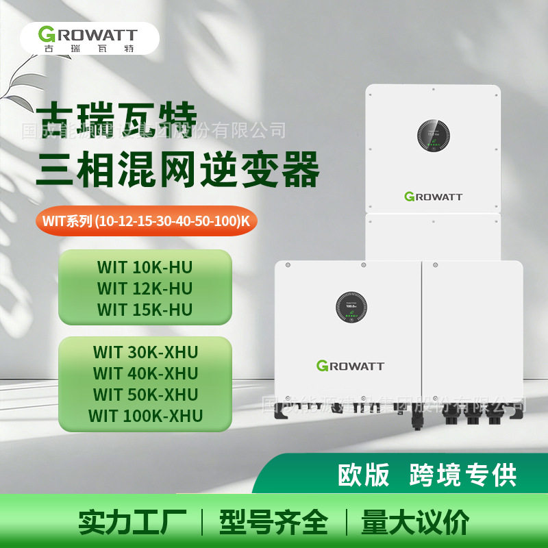 Growatt古瑞瓦特三相混网逆变器WIT系列 10/12/15/30/40/50/100kW