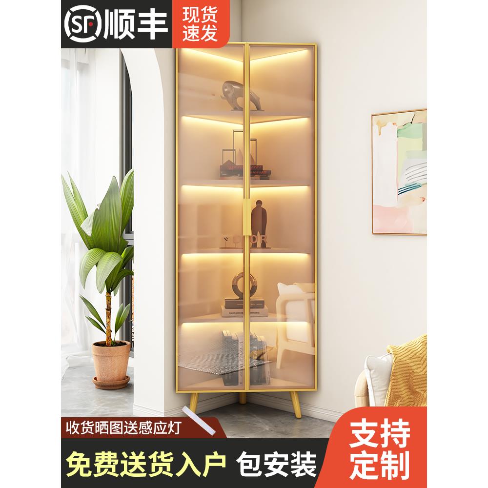 转角柜墙角柜客厅卧室储物靠墙角落地酒柜子三角柜直角转角置物架