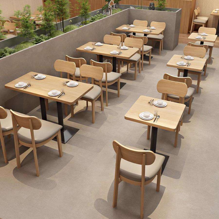 面馆快餐店桌椅组合主题餐厅茶餐厅椅子简餐小吃店餐饮桌椅商用