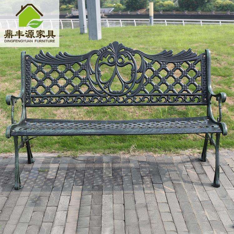 公园广场室外铸铁长椅休息座椅椅公共简约休闲铸铁排椅联排