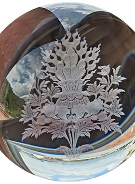 摩尼复珠内雕水晶球佛堂供饰宝古风客厅结缘装奉摆件纯手工制作