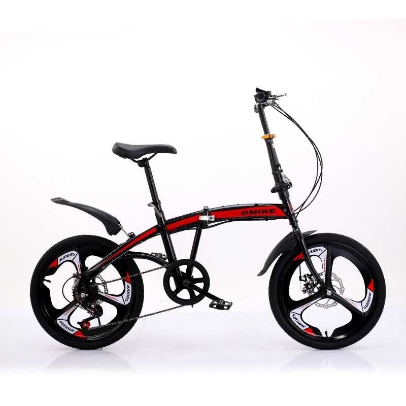 20寸双碟刹轻便式变速学生成人男女通用免安装时尚山地折叠自行车