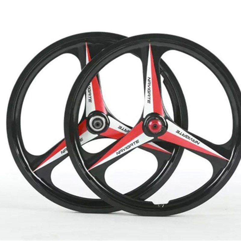 20寸三刀轮轮组山地自行车轮毂培林车轮组镁合金一体轮车圈