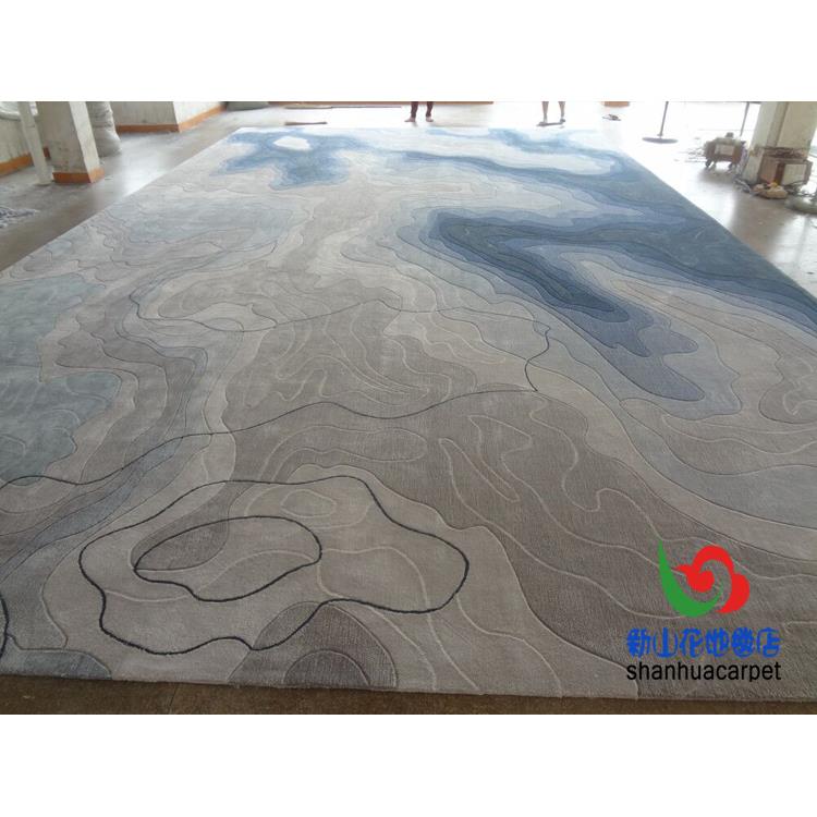 手工腈纶中国风水墨画大厅办公室接待室售楼部地毯会议室客厅满铺