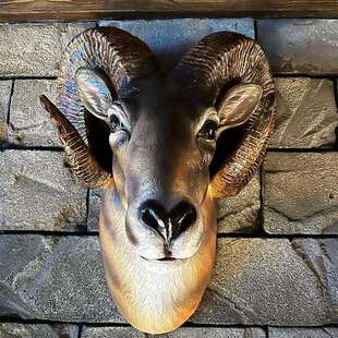 墙饰壁饰羊头壁挂装饰摆件客厅美欧式酒吧创意民宿动物头装饰品