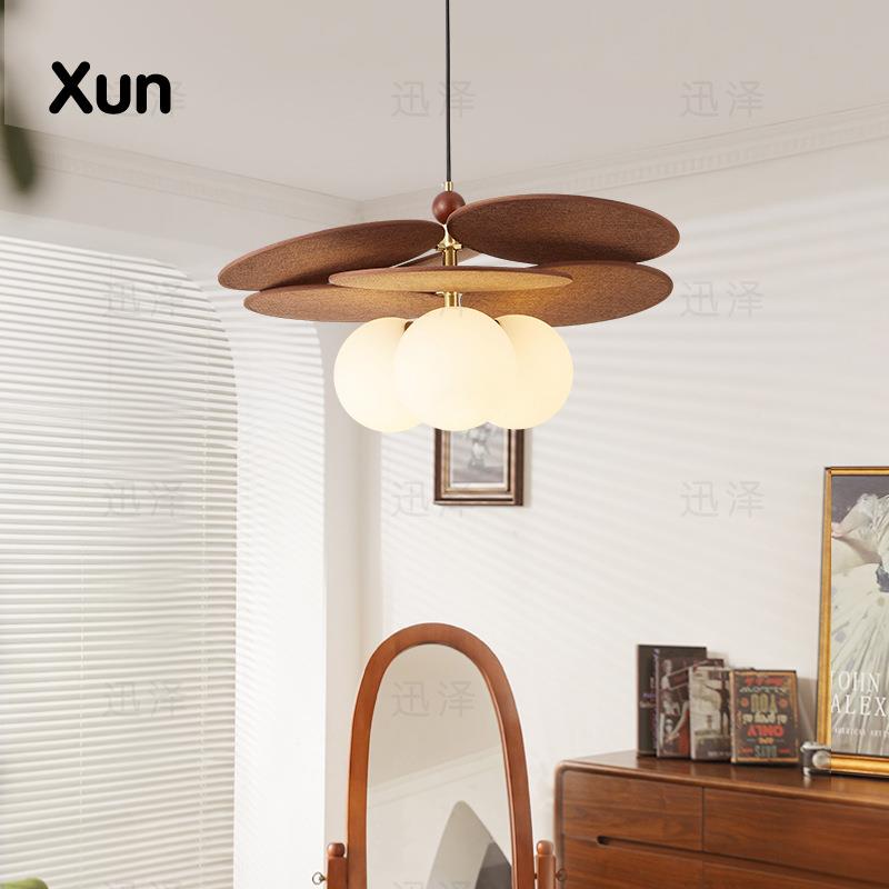 拉菲草 手工编织 中古风灯具卧室吊灯法式复古餐厅灯小户型客厅灯