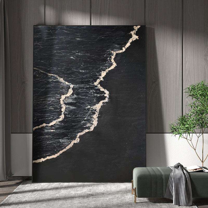 手绘油画客厅《海之畅想》玄关抽象画餐厅装饰画手工立体壁画轻奢