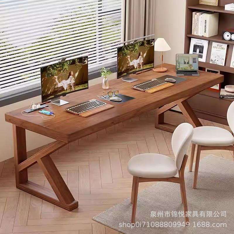 实木书桌家用学习桌卧室办公桌简约工作台电脑桌台式书房写字桌子