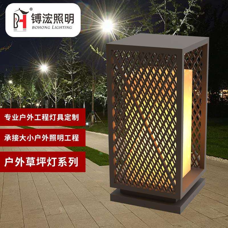 墙头围墙灯中式方形柱头灯草坪灯大门花园别墅户外仿云石庭院灯