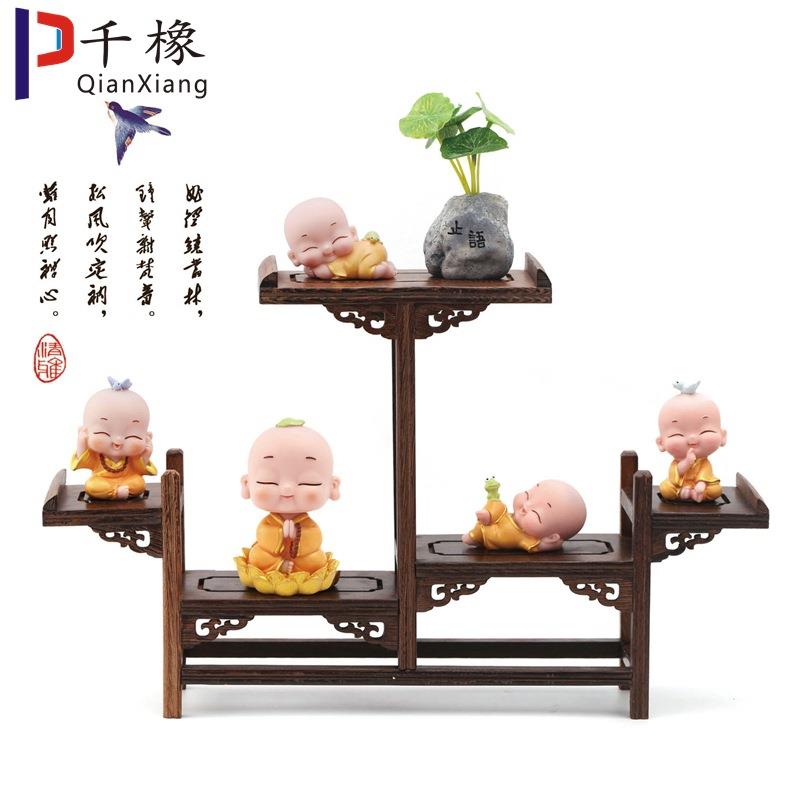 萌趣小和尚汽车精品摆件可爱车内网红时尚饰品车载新款搪胶小摆件