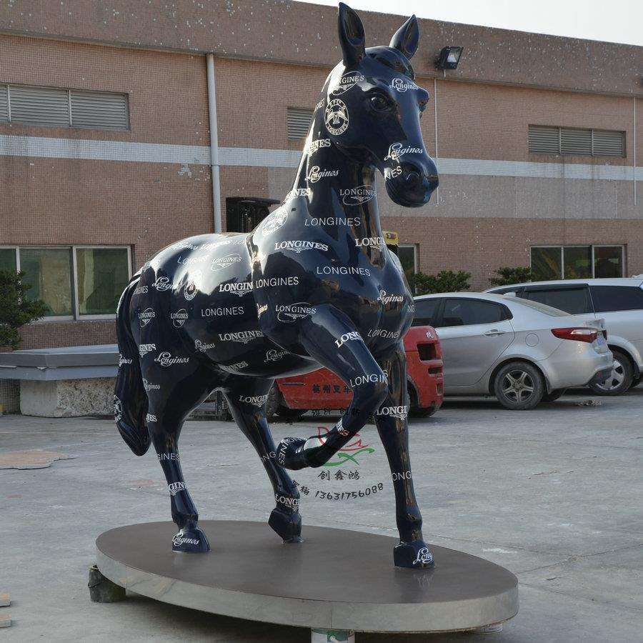 工厂直销玻璃钢彩绘马雕塑商场美陈景观雕塑摆件玻璃钢马雕塑