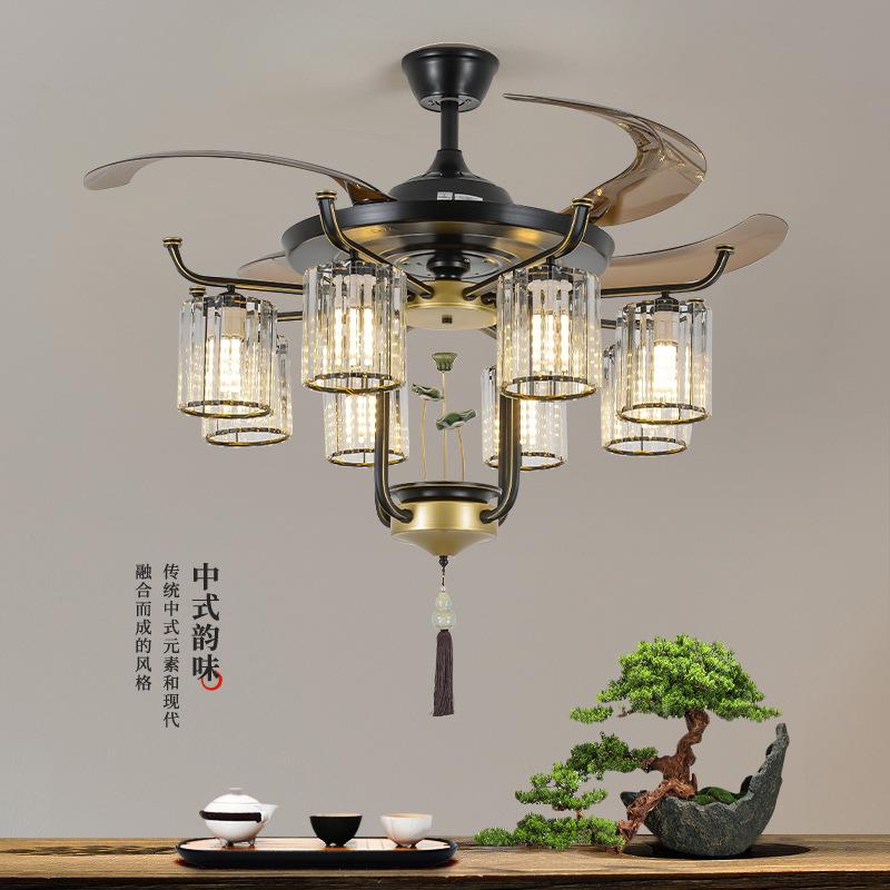 轻奢中式客厅水晶吊灯现代简约餐厅全套卧室LED室内灯具中山灯具