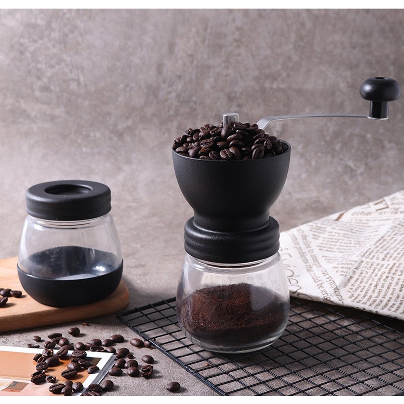 带轴承!省时f省力!便携式手摇咖啡磨豆机粗细可调节可水洗磨粉器