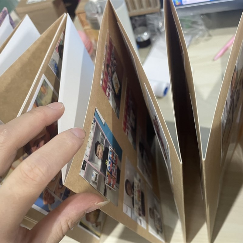 diy双面卡纸手工相册手绘本手风琴折叠页 DIY粘贴式集宝情侣同学