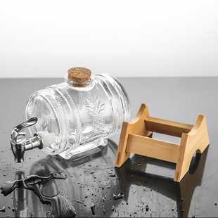 泡酒玻璃瓶子饮料桶密封罐带盖2斤装玻璃酿酒坛子复古酒罐子