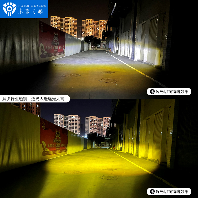 未来之眼F150摩托车射灯电动车led透镜辅路远近光切线辅助灯爆闪