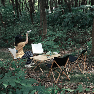 FG梦花园实木折叠椅便携帆布休闲椅户外露营野餐钓鱼写生折叠凳子