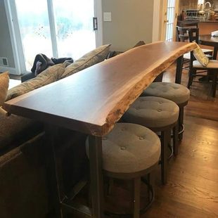 吧台桌实木桌椅组合商用酒吧台家用阳台靠墙高脚窄桌子长条小吧台