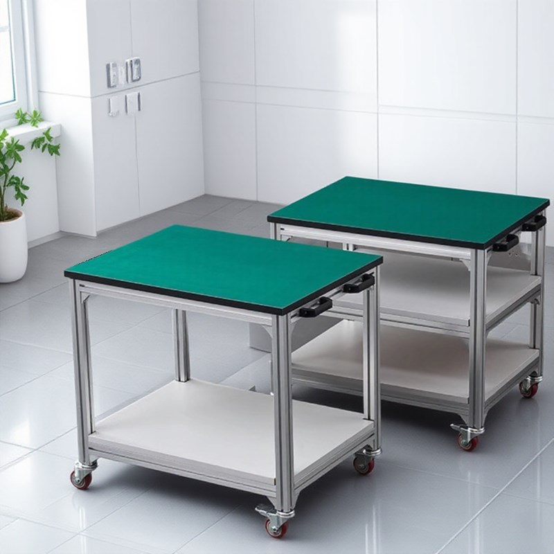 防静电工作台可移动带轮子操作台桌子车J间工业滑轮周转推车维修